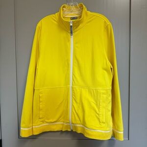 T by Talbots Everyday Yoga Full Zip Sporty Jacket‎ in Sunshine Yellow Size XL